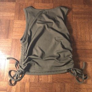 shein green drawstring tank